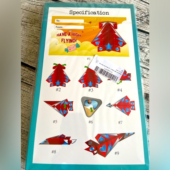 NWT. ❤️ Pack of 48 Valentine cards. Unique and fun foldable into paper airplanes - Picture 3 of 5